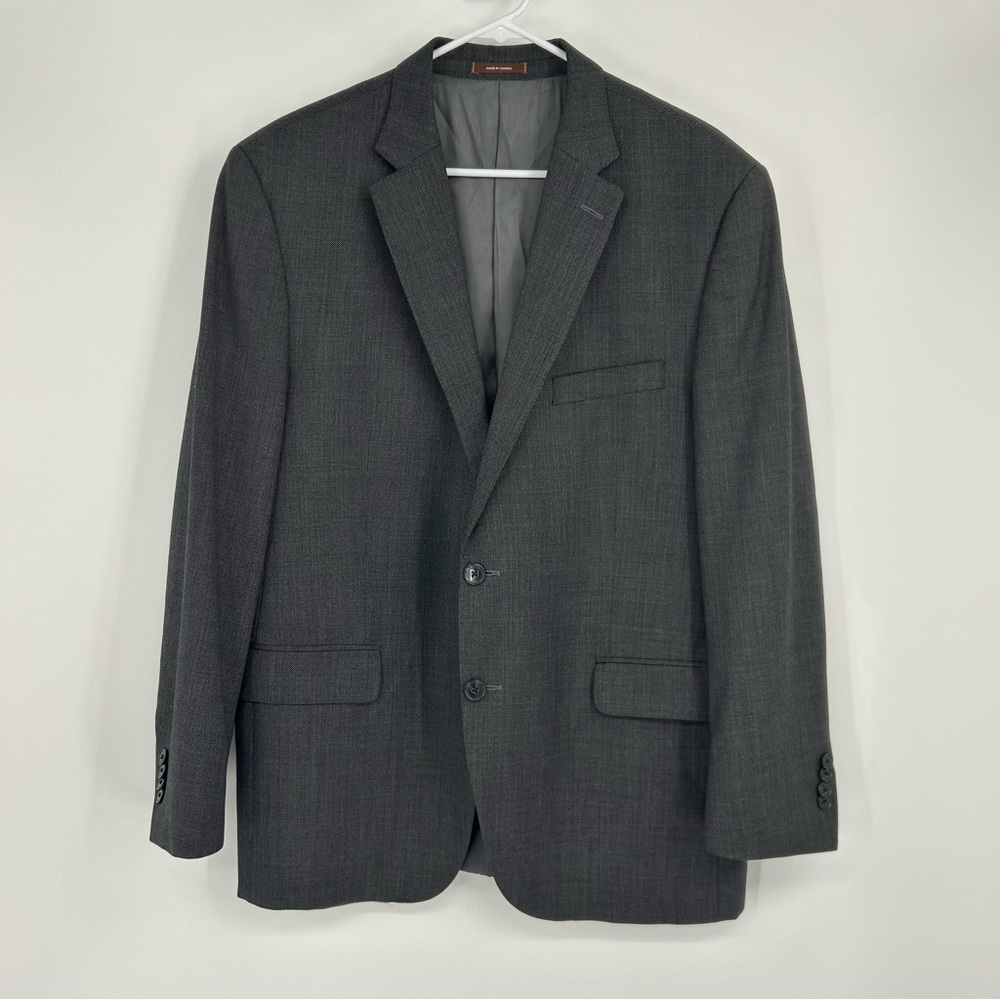 Peter Millar Men's Charcoal Gray 100% Wool Blazer Sport Coat Jacket Size 44R‎
